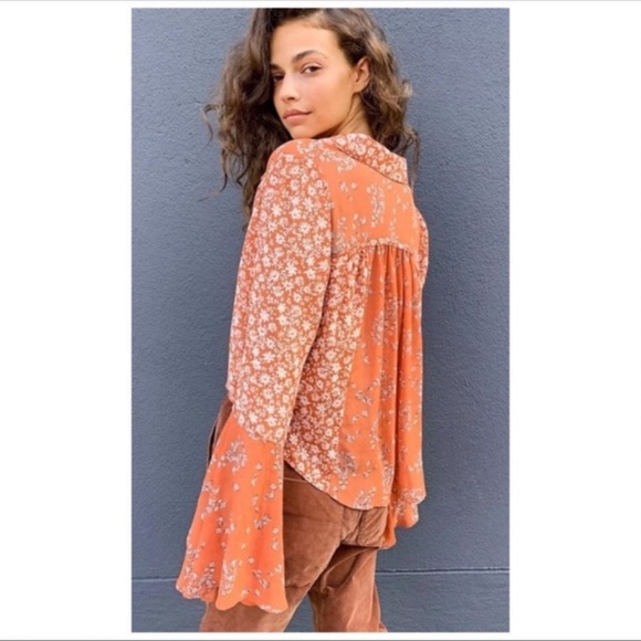 Free People SERENA BUTTON DOWN TOP NWT - Picture 4 of 12